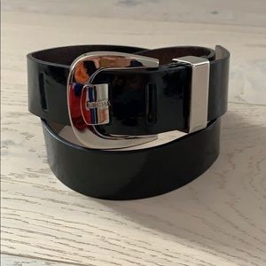 Michael Kors black patent leather belt